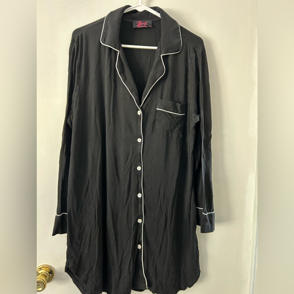 Womens Black Sexy Night Shirt